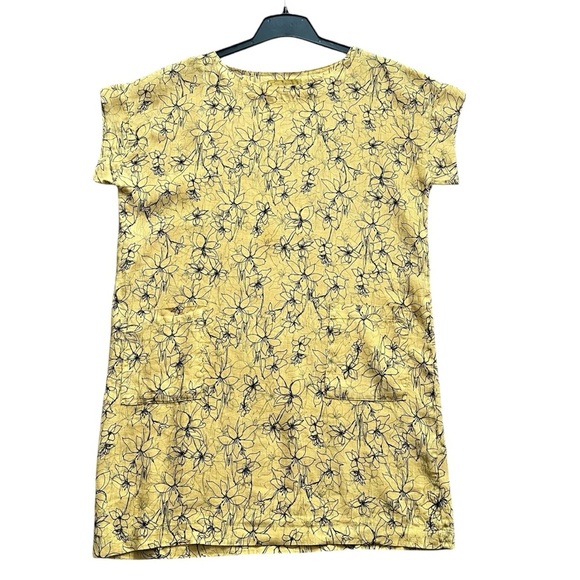 Cut Loose linen floral print shift dress in mustard size XS excellent condition - Picture 7 of 11